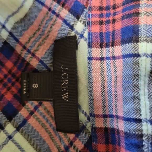 J.Crew Black Label Plaid Button-Up Flannel Shirt Women's Size 8 - Picture 5 of 8